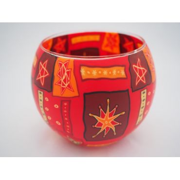 Candlemania - Hv Glowing Globe Candle Holder Red Star