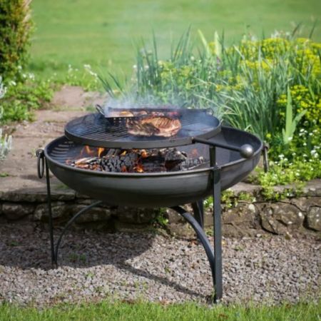 Firepits UK - Plain Jane 50Cm With Swing Arm Bbq Rack