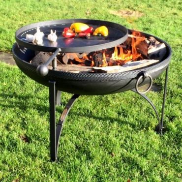 Firepits UK - Plain Jane 70Cm With Swing Arm Bbq Rack